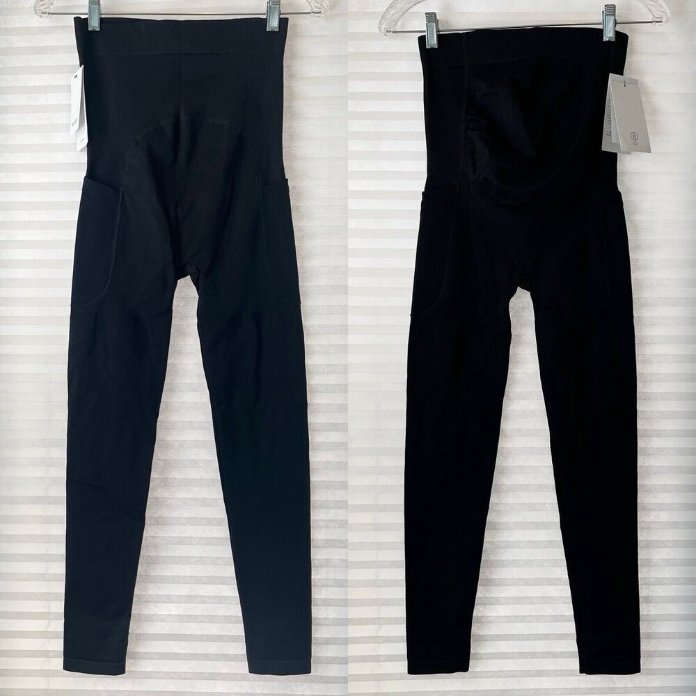 Blanqi Everyday Seamless Maternity Support Leggings with Pockets black sz M